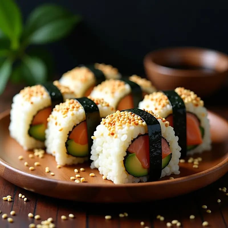 Onigiri de Salmón y Aguacate: Bolas de Arroz Japonesas Rellenas en 15 Minutos