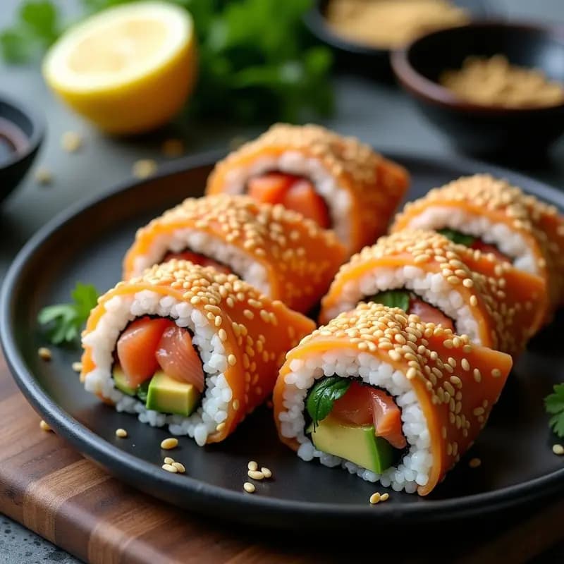 Onigiri de Salmón y Aguacate: Bocados Japoneses Sin Gluten y Altos en Omega-3