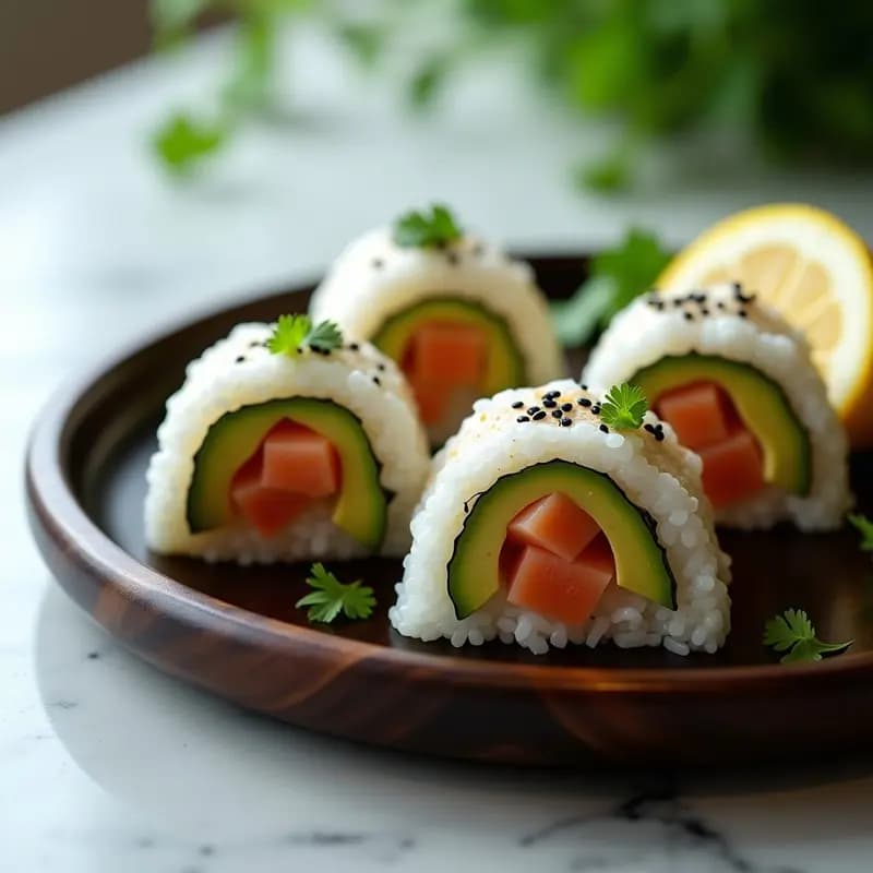 Onigiri de Salmón y Aguacate: Bocadillos Japoneses Proteicos para Llevar