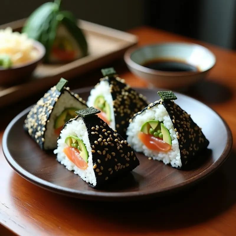 Onigiri de Salmón Ahumado y Aguacate: Receta Japonesa en 10 Minutos con Toque Moderno
