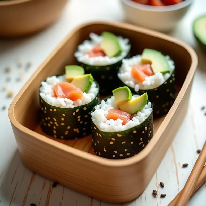 Onigiri de Salmón y Aguacate con Semillas de Sésamo: Receta Japonesa para Tupper