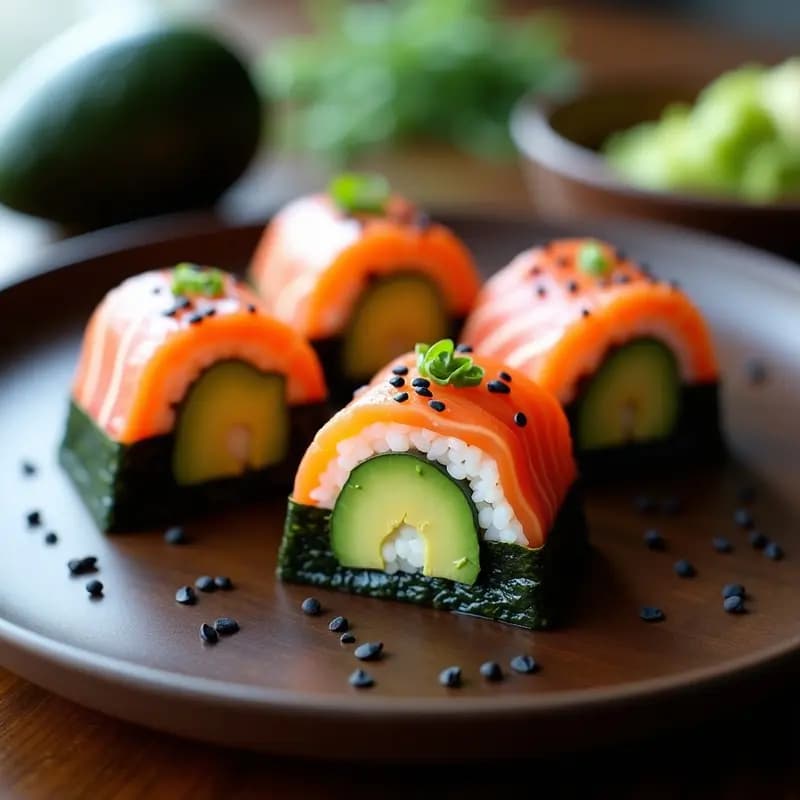 Onigiri de Salmón Ahumado y Aguacate: Bocadillo Japonés Rápido y Alto en Omega-3