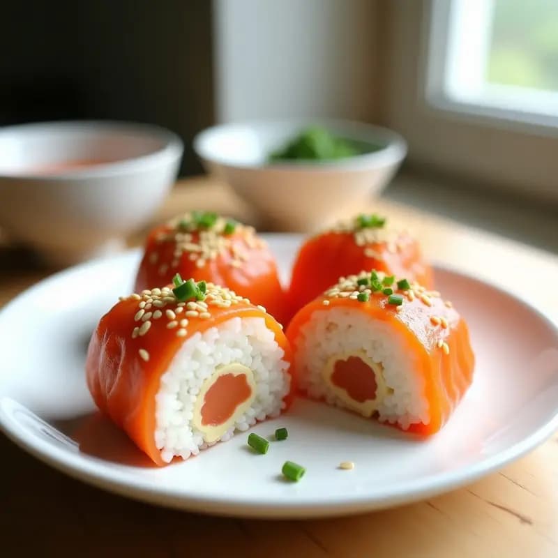 Onigiri Japonés de Salmón Ahumado y Queso Cream: Receta Rápida Sin Algas