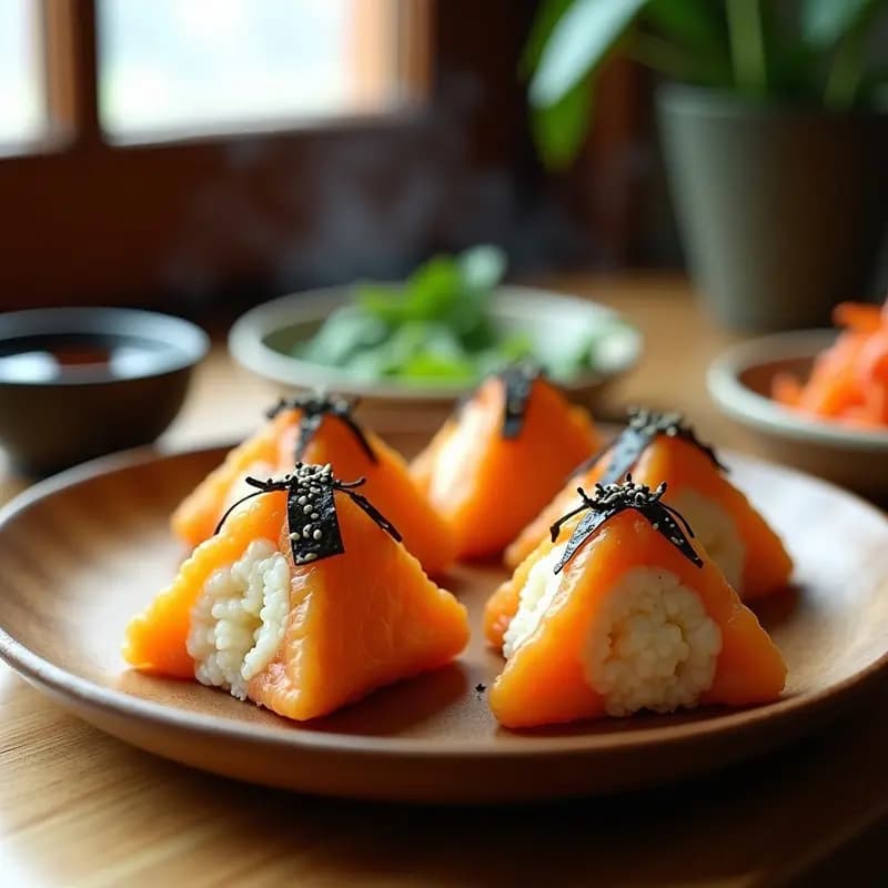 Onigiri de Salmón Ahumado y Queso Crema: Receta Japonesa en Airfryer Sin Freír
