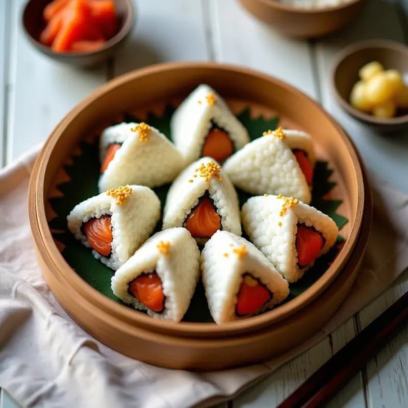 Onigiri de Salmón Ahumado y Queso Crema: Bocados Japoneses para Fiambreras