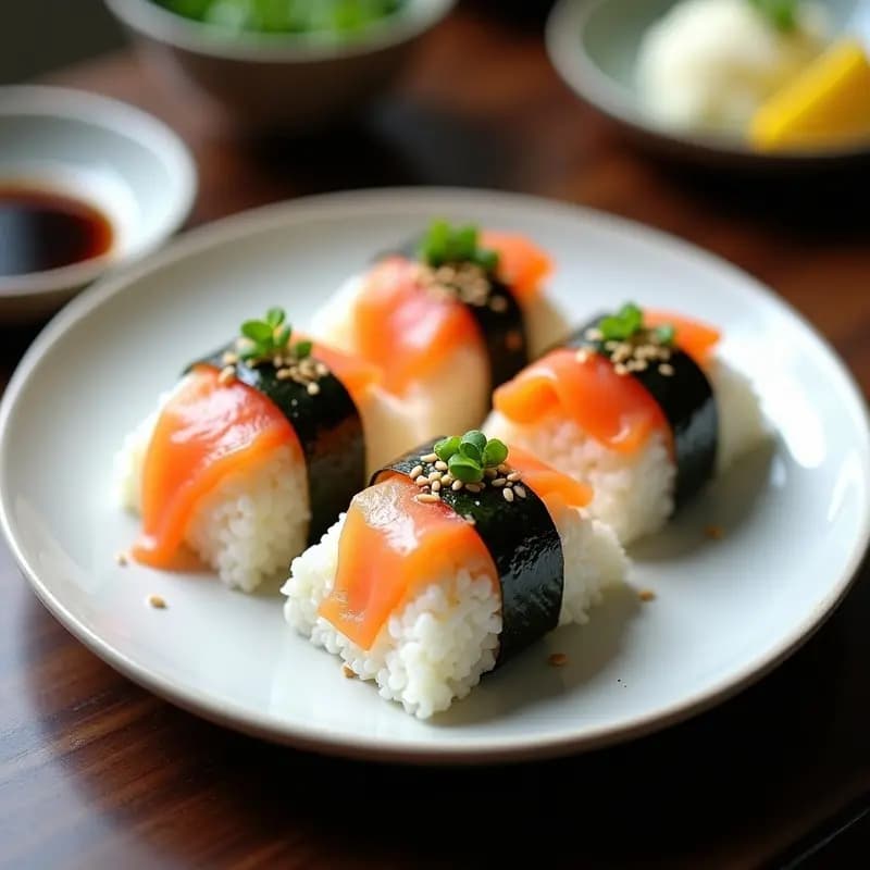 Onigiri de Salmón Ahumado y Queso Philadelphia: Receta Japonesa Rápida para Llevar