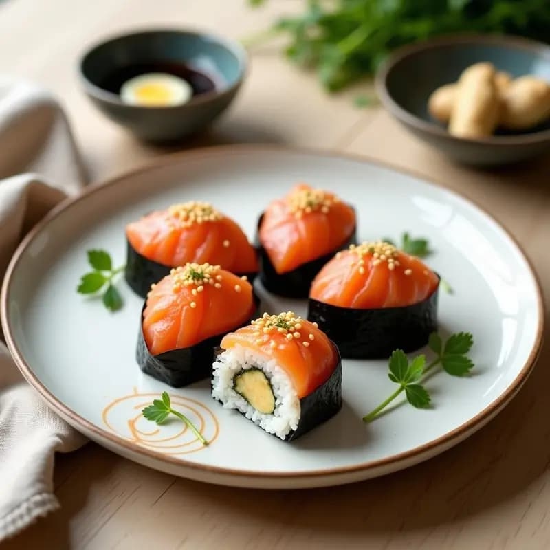 Onigiri Japonés de Salmón Ahumado y Queso Philadelphia: Bolas de Arroz Gourmet
