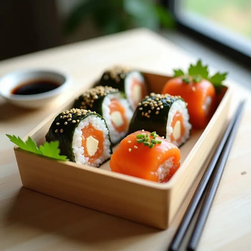 Onigiri de Salmón Ahumado y Queso Cream Cheese: Receta Japonesa para Tupper en 15 Minutos