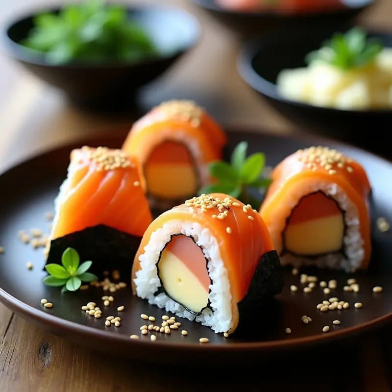 Onigiri de Salmón y Queso Cremoso: Bocadillo Japonés para Tupper en 10 Minutos
