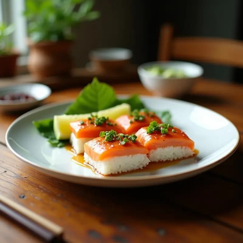 Onigiri de Salmón Teriyaki y Aguacate: Receta Japonesa Sin Alcohol para Niños