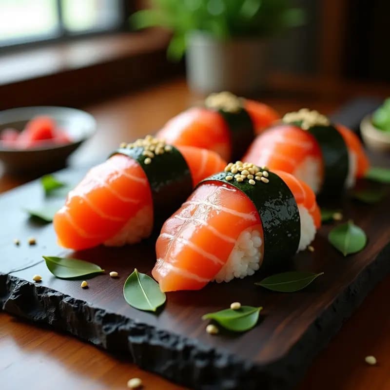 Onigiri de Salmón y Umeboshi: Bocadillos Japoneses en 15 Minutos con Forma de Triángulo