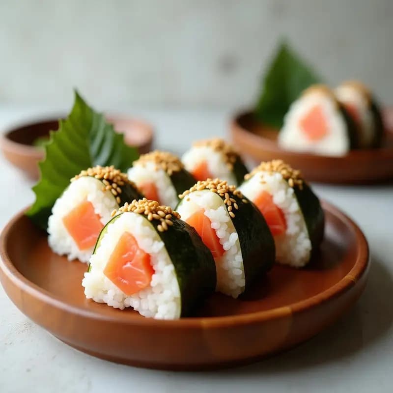 Onigiri Japonés con Relleno de Umeboshi y Salmón: Receta Sin Gluten para Tupper