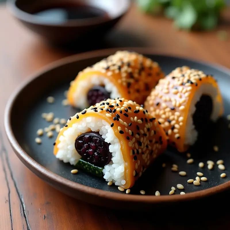 Onigiri Japonés con Relleno de Umeboshi y Semillas de Sésamo: Receta Vegana y Portátil