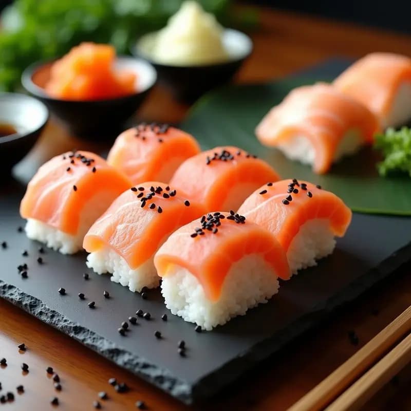 Oshizushi Japonés de Salmón Ahumado y Daikon: Sushi Prensado en Molde Sin Algodón