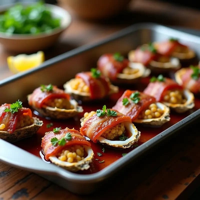 Ostiones Kilpatrick al Horno: Receta Australiana con Bacon y Salsa Worcestershire
