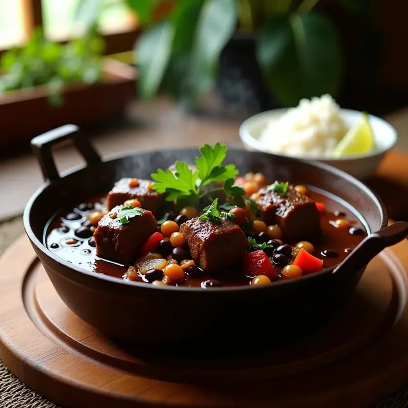 Oxtail Stew Jamaicano: Guiso de Rabo de Buey con Especias y Frijoles Negros