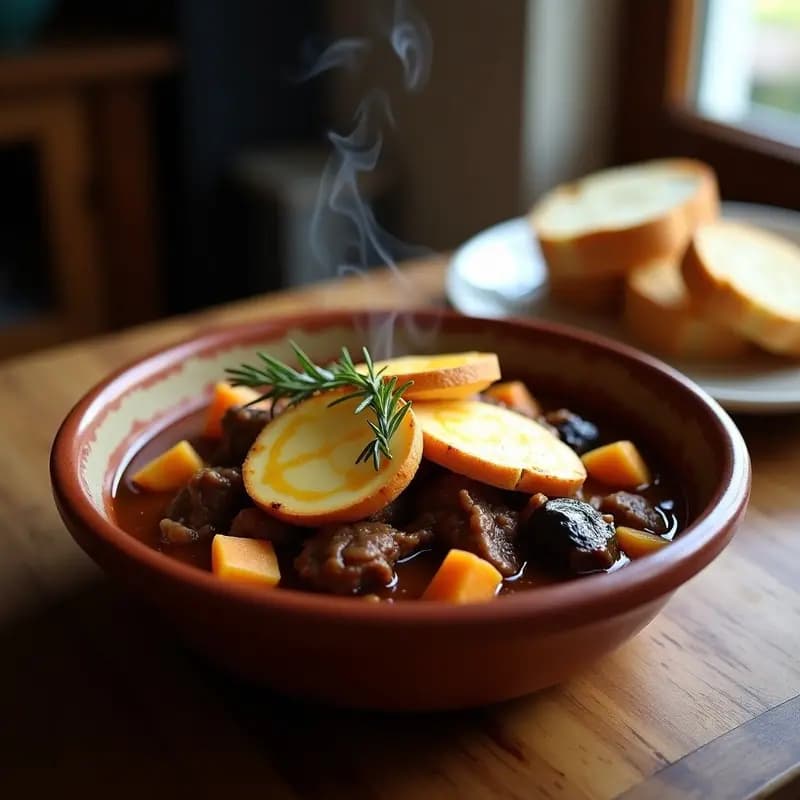P Duffy de Cordero y Berenjena con Queso Halloumi: Receta irlandesa en Olla Lenta