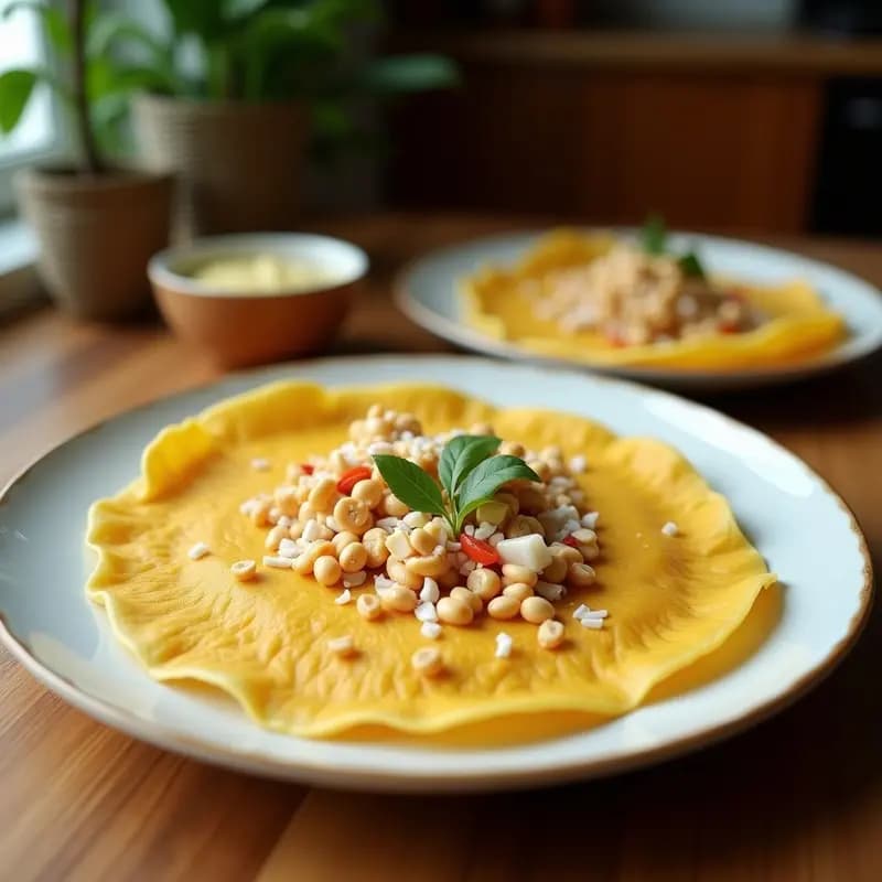 Paan Thong Ko Thailandesas: Crepes Doradas de Harina de Arroz Rellenas de Coco y Cacahuete