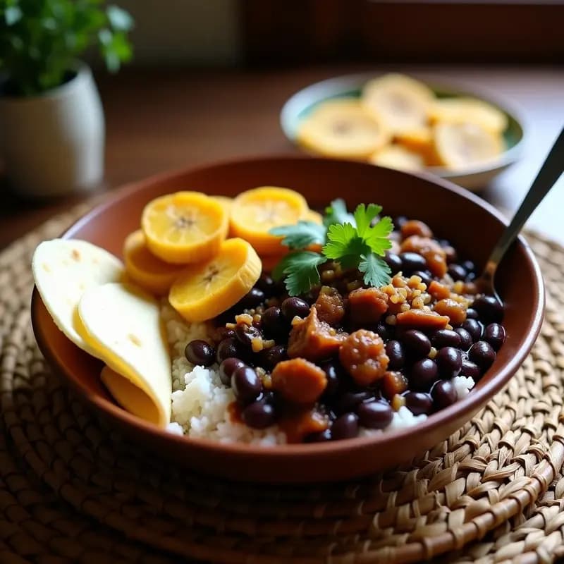 Pabellón Criollo de Jackfruit: Plato Venezolano Vegano con Arroz y Frijoles