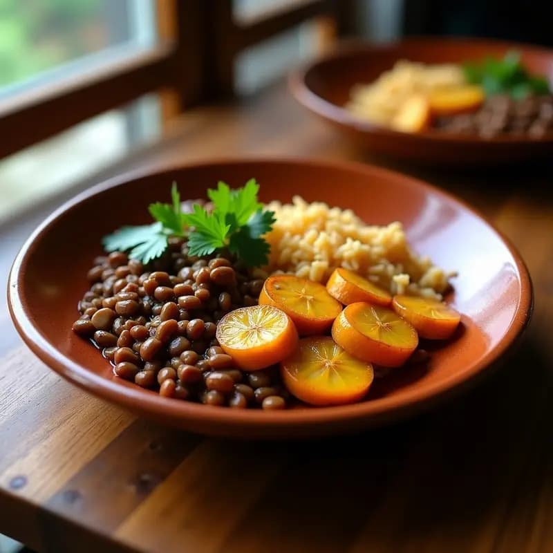 Pabellón Criollo con Veganas: Receta Venezolana de Tajadas, Frijoles y Arroz Integral