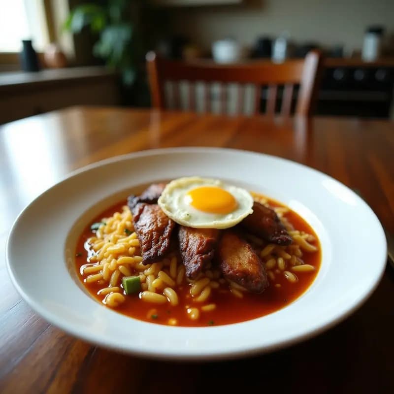 Pabilog Filipino con Cerdo Asado y Huevo Frito: Receta de Desayuno Alta en Proteína