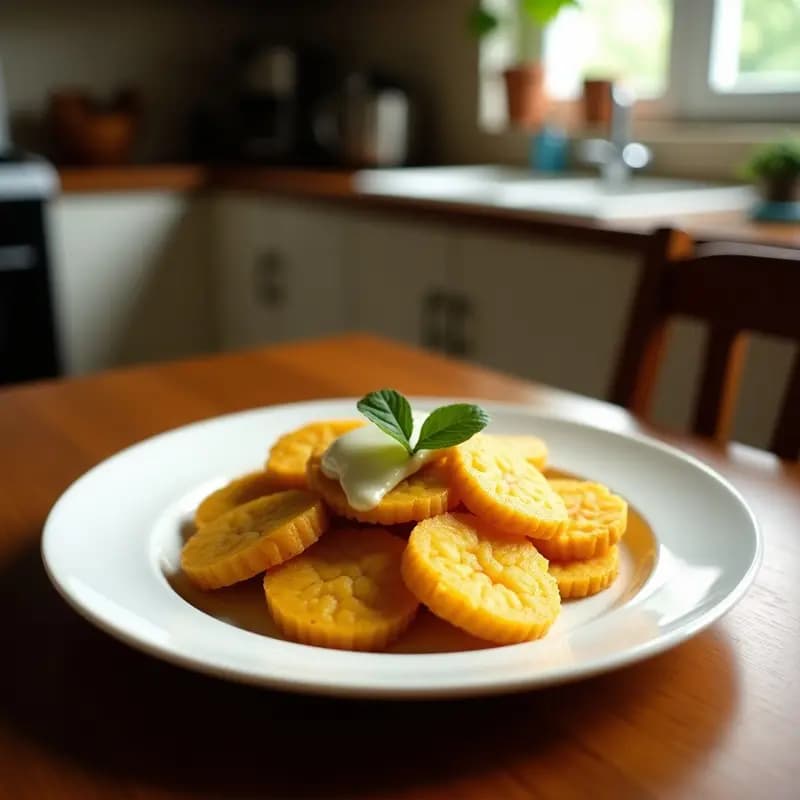 Paccharide de Plátano Macho con Queso de Soja: Postre Colombiano Vegano en Airfryer
