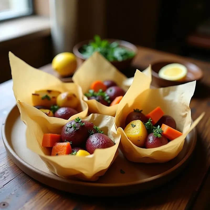 Pachamanca de Verduras con Hierbas Andinas: Receta peruana en papillote