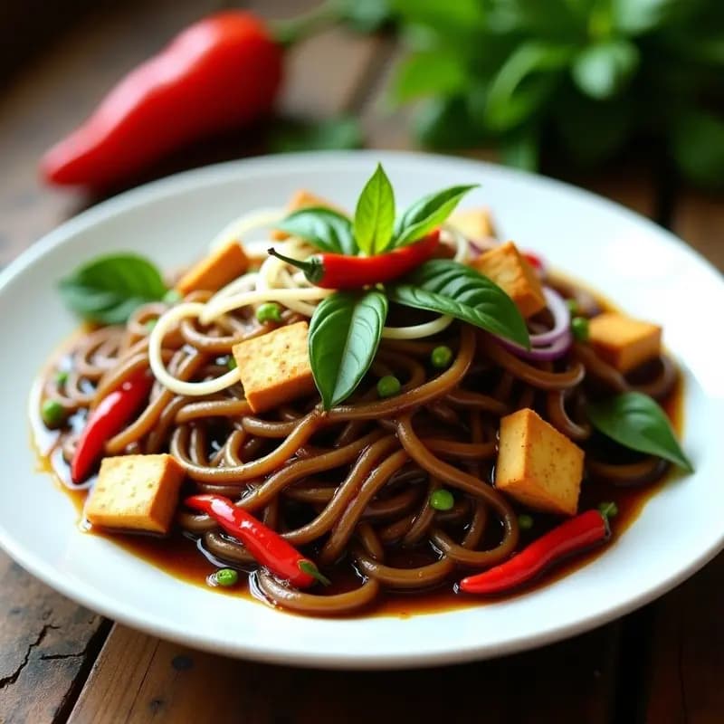Pad See Ew con Fideos de Arroz Integrales y Brote de Soja: Receta Tailandesa Vegana y Baja en Calorías