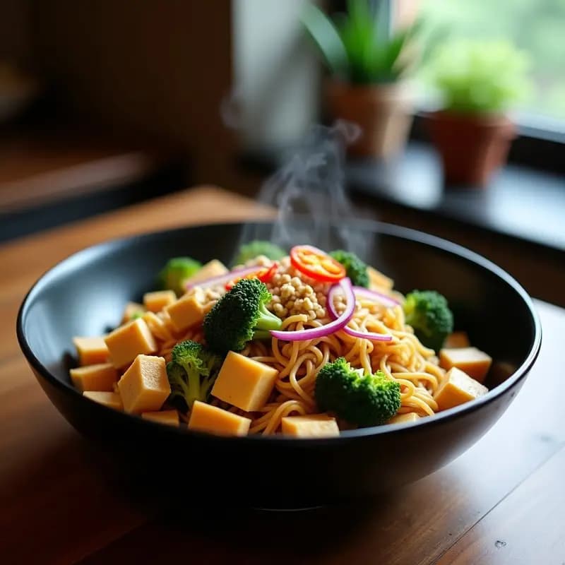 Pad See Ew Tailandés con Fideos de Konjac y Tofu: Receta Keto y Sin Gluten en 20 Minutos