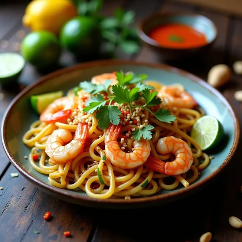 Pad Thai de Calabacín y Gambas: Versión Keto del Clásico Tailandés con Salsa Tamarindo
