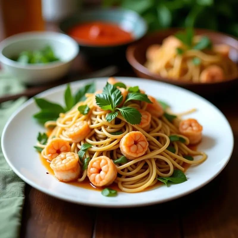 Pad Thai Tailandés con Fideos de Calabacín y Gambas: Receta Low-Carb y Sin Gluten