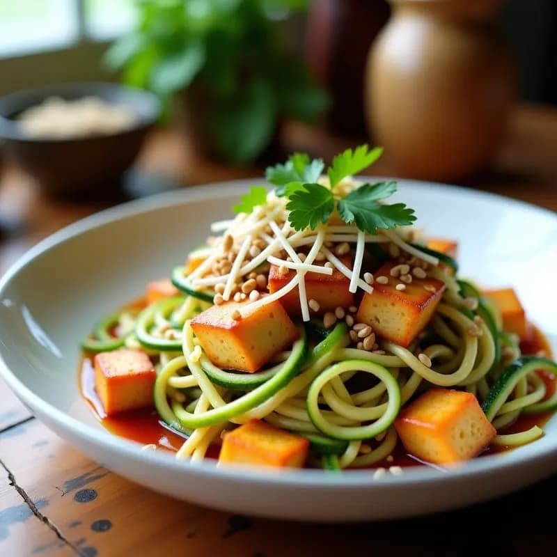 Pad Thai de Calabacín Espiralizado con Toque de Tamarindo: Receta Vegana y Sin Gluten en 15 Minutos