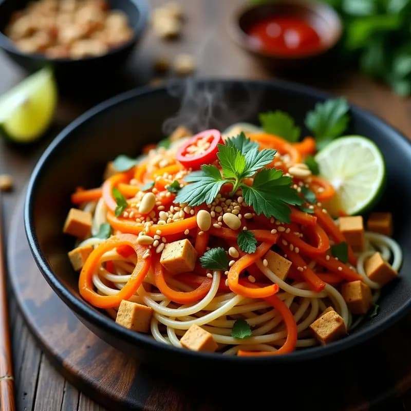 Pad Thai de Calabaza y Cacahuetes: Receta Tailandesa Vegana con Toque Dulce-Salado