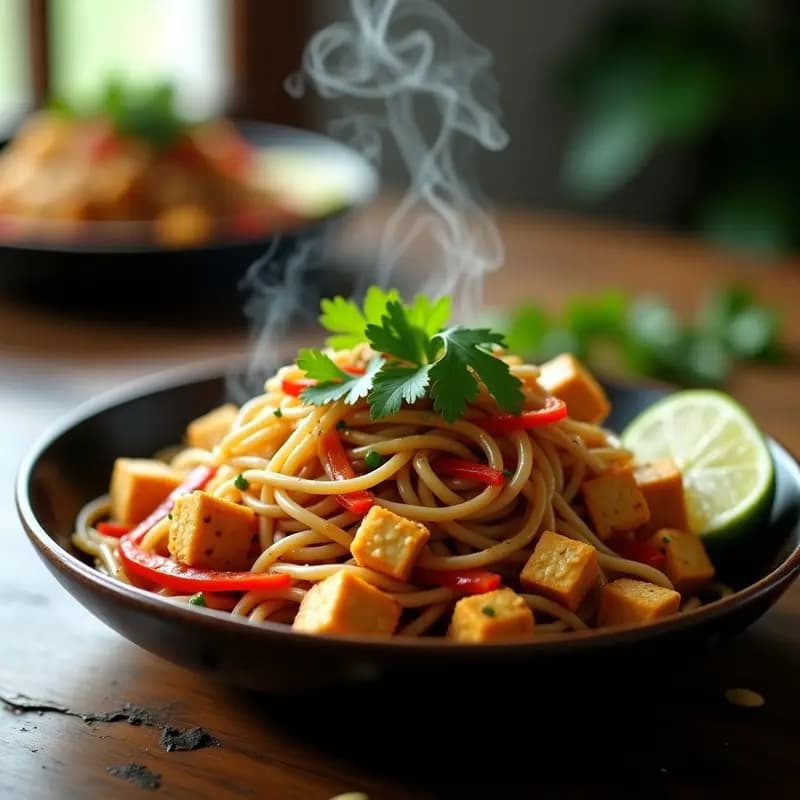 Pad Thai de Tofo y Brotes de Soja: Receta Tailandesa Vegana y Sin Gluten