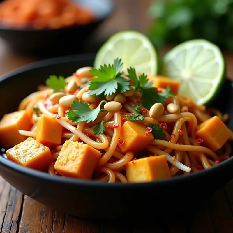 Pad Thai de Tofu y Maní: Receta Vegana y Sin Gluten con Sabor Auténtico