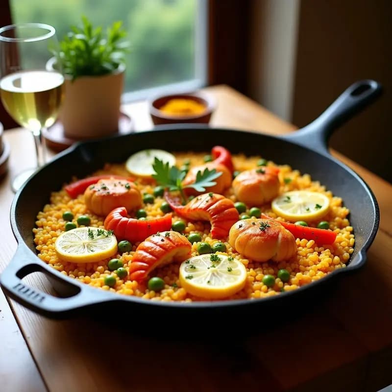 Paella de Bogavante y Azafrán: Receta Española de Lucio en Olla Ancha