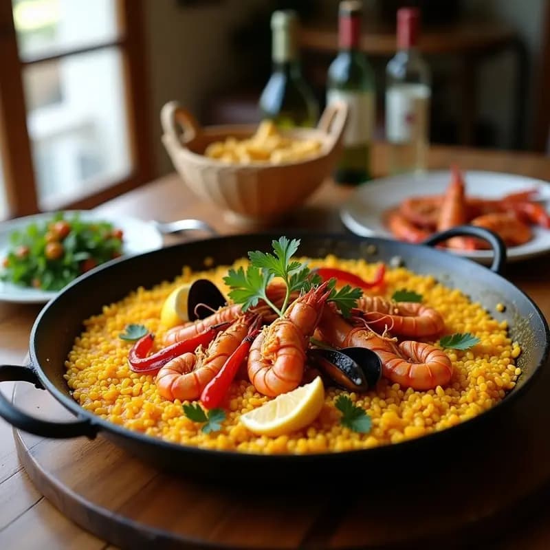 Paella de bogavante y azafrán: Receta española de lujo en paellera auténtica