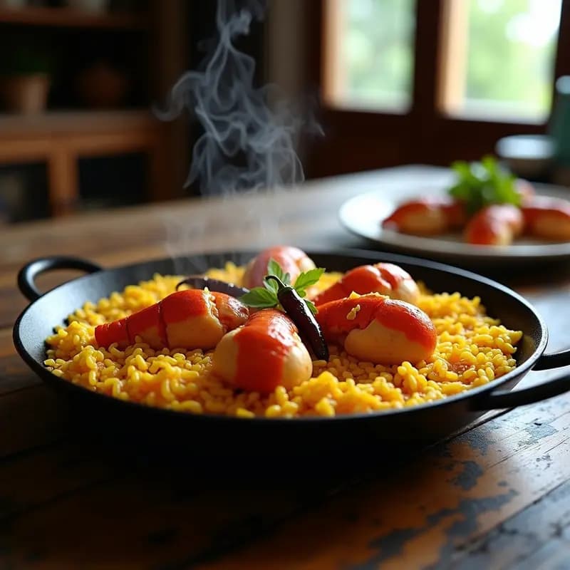 Paella de Bogavante Negro y Azafrán: Receta Gourmet Valenciana en Cazuela de Hierro