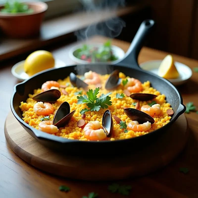 Paella de Coliflor y Azafrán: Versión Keto y Sin Gluten de la Clásica Española