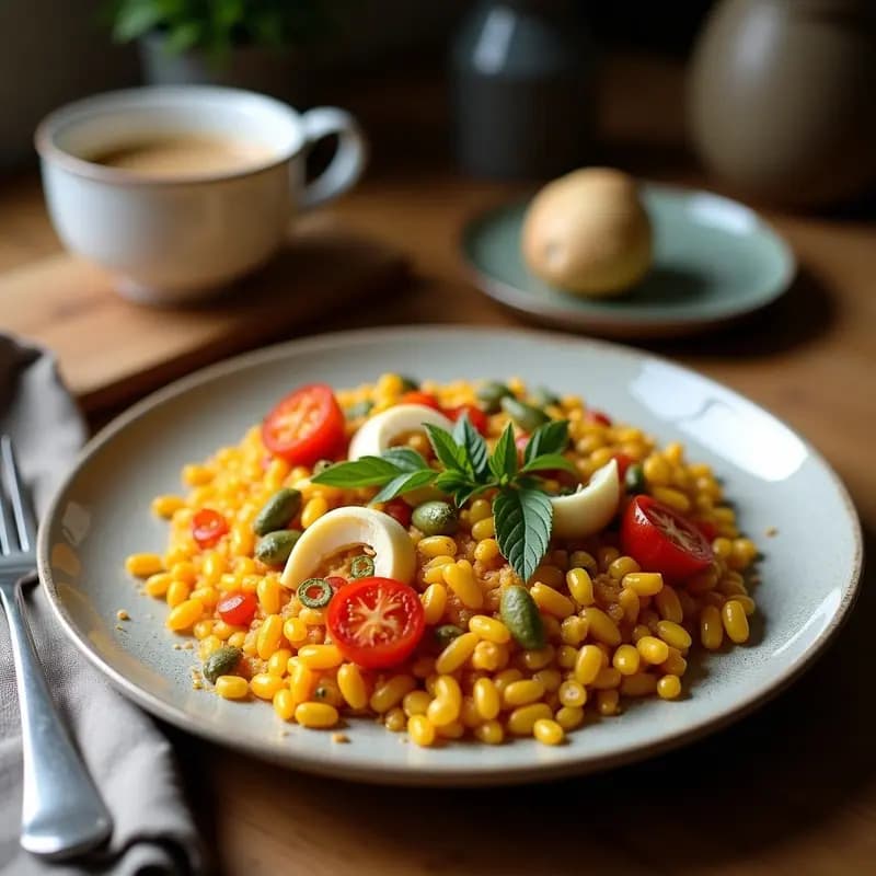 Paella de Coliflor y Azafrán: Receta Española Vegana en Airfryer con Toque Gourmet