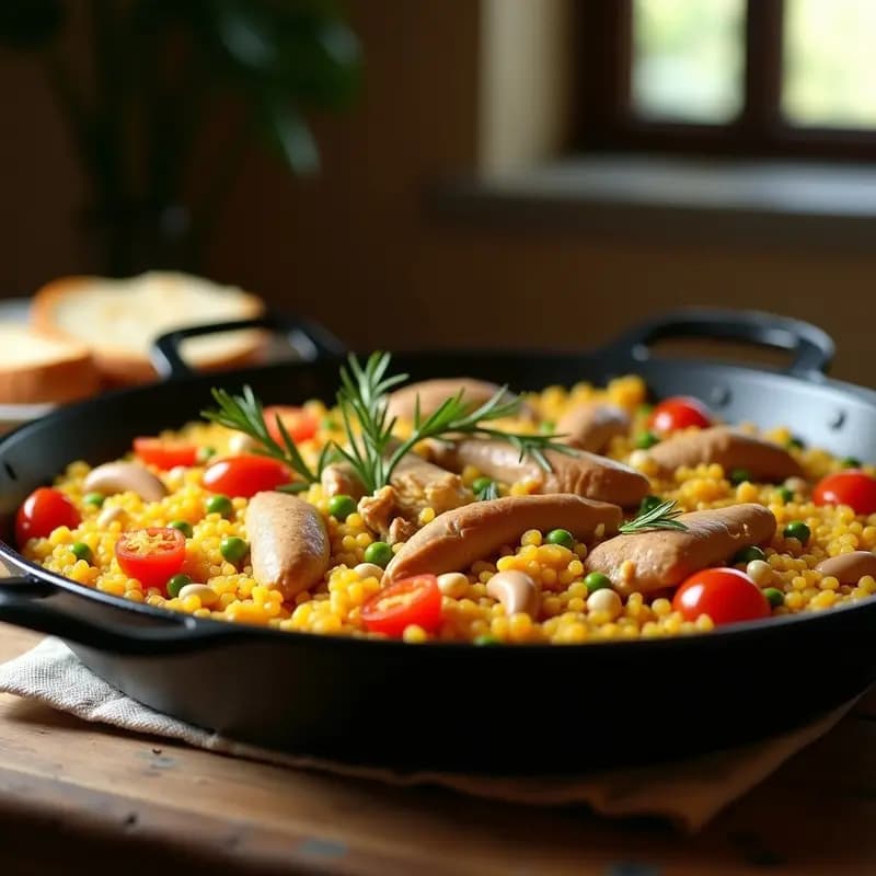 Paella de Conejo y Garrofó: Receta Valenciana Tradicional con Judías Blancas