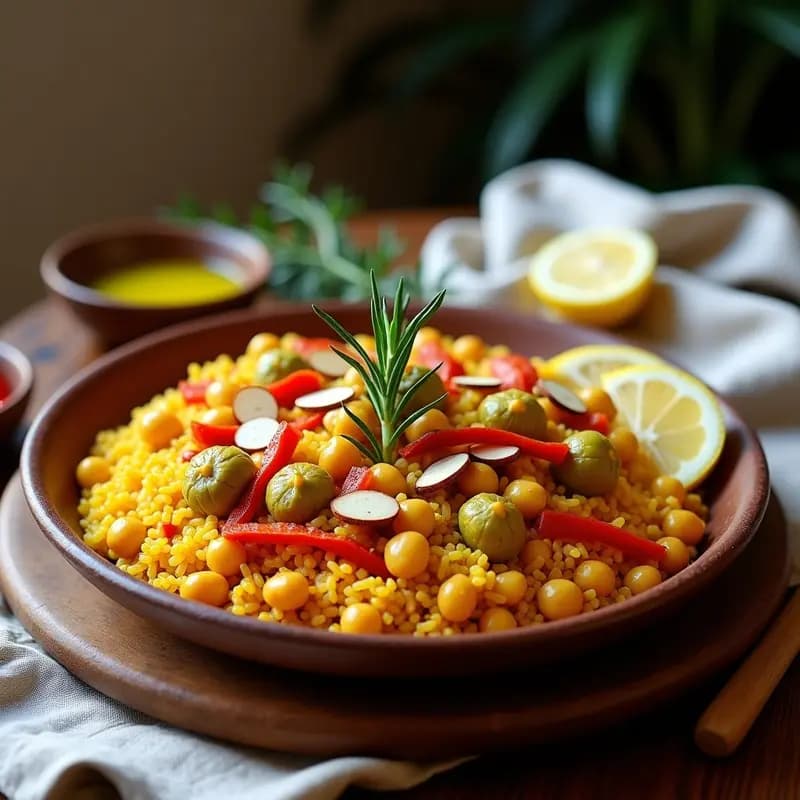 Paella de Garbanzos y Alcachofas: Receta Vegana con Toque Valenciano en Olla Express