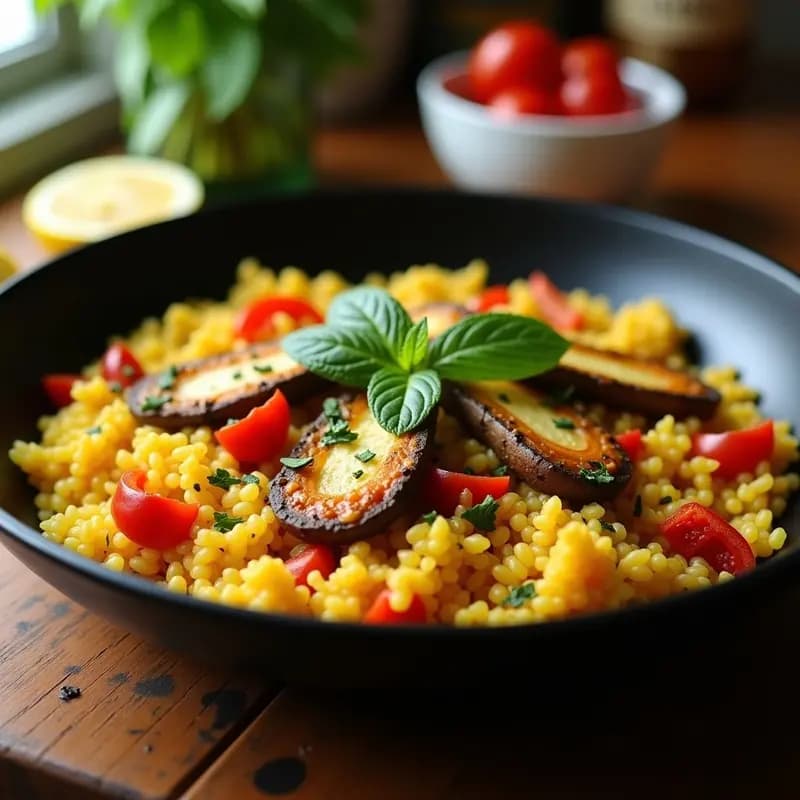 Paella de Marisco y algas con Azafrán: Receta Española Vegana en Olla Exprés