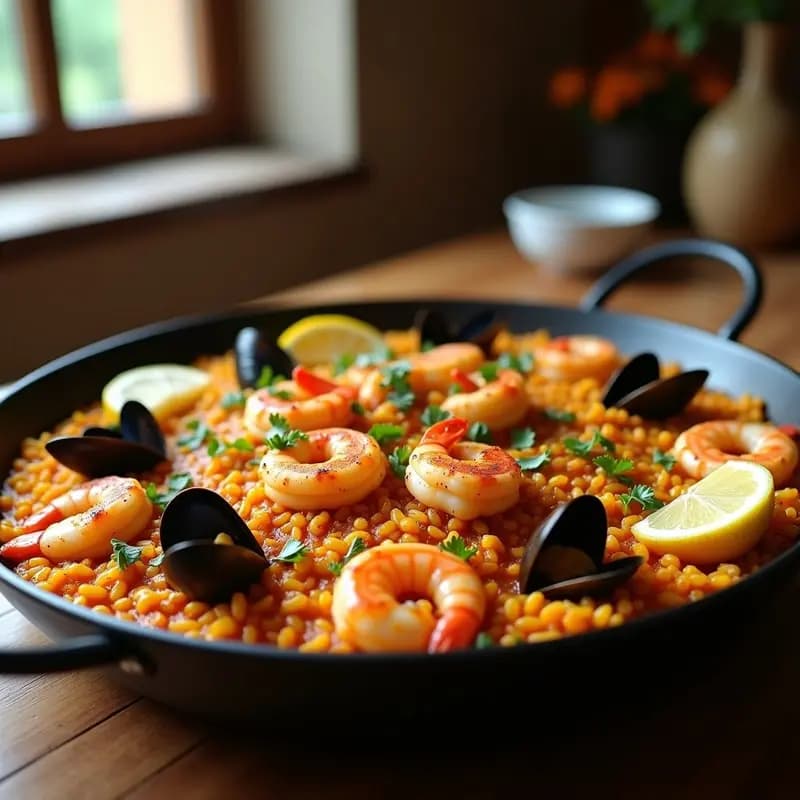 Paella de Marisco con Arroz Basmati: Receta Española en Airfryer y Sin Lactosa