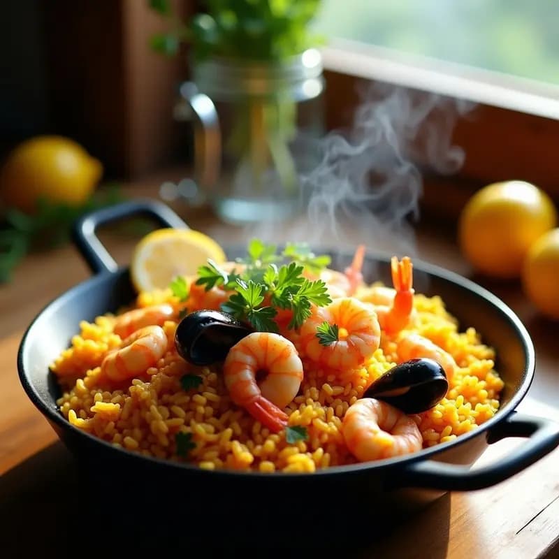 Paella de Marisco y Azafrán: Receta Española en Olla Express con Toque Gourmet