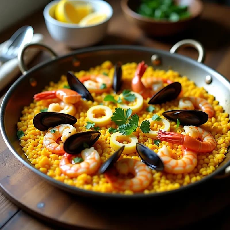 Paella de Marisco y Cúrcuma: Receta Española Antiinflamatoria con Toque Dorado en 30 Minutos