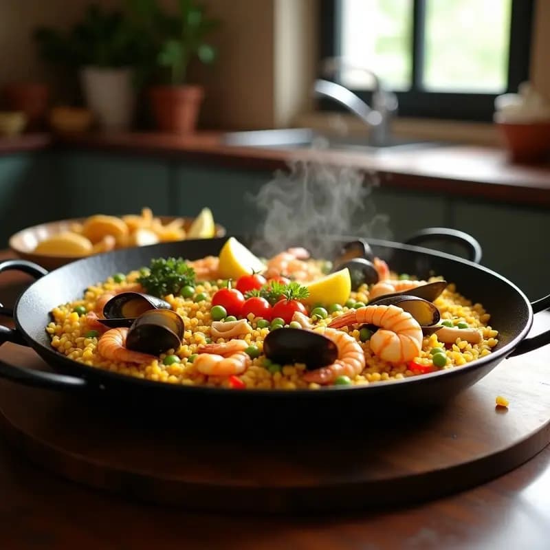 Paella de Marisco y Pollo: Receta Mixta para Compartir en Reuniones Familiares
