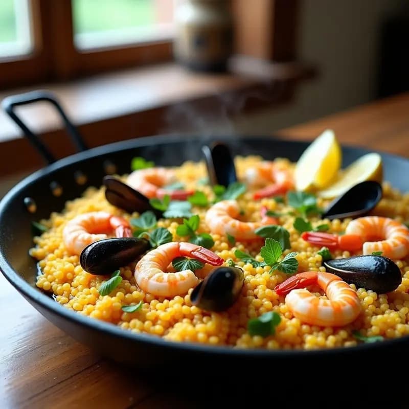 Paella de Marisco y Quinoa: Receta Española Keto y Sin Gluten en una Sola Sartén