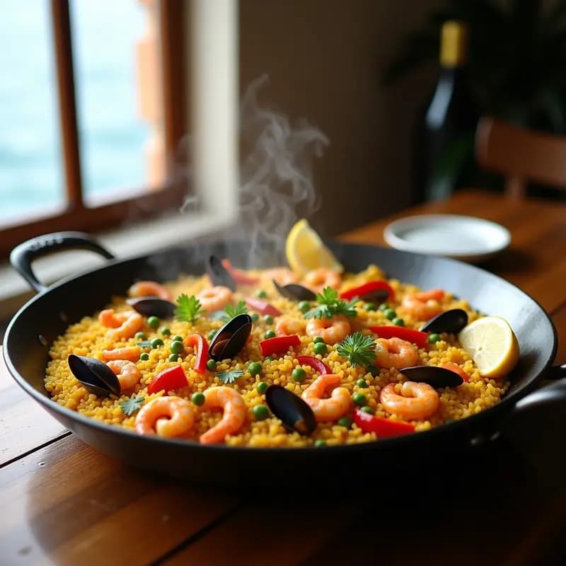 Paella de Marisco y Verduras: Receta de la Costa Brava con Arroz Bomba