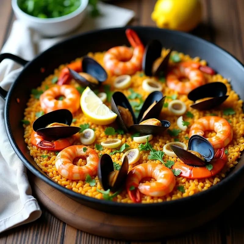 Paella de Mariscos y Alcachofa: Receta Española Tradicional con Toque Gourmet